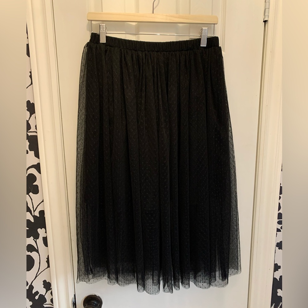 Kye Mi,Black,Tulle,A-Line,Skirt,size medium,goth,gothic,flirty,balletcore